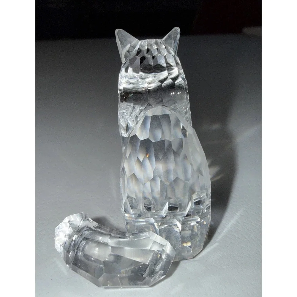Vintage Swarovski Crystal Sitting Cat Figurine Retired 1.75